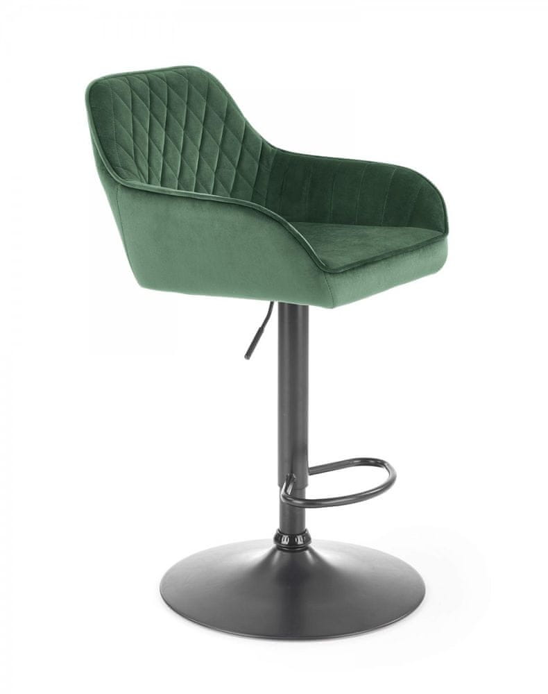 Halmar Barová stolička Telin tmavo zelená